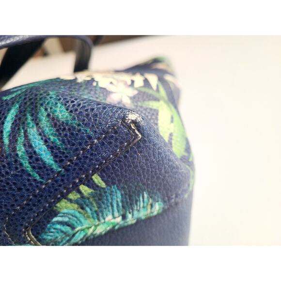 Vince Camuto Leather Top Zip Saffiano Floral Print Didi Tote Tropical Designer - Picture 8 of 16